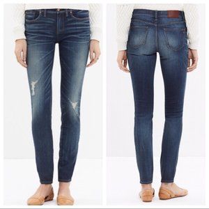 Madewell Skinny Skinny Distressed Blue Jeans Belmont Wash Womens Size 24